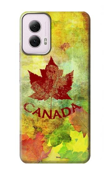 W2523 Canada Autumn Maple Leaf Hard Case and Leather Flip Case For Motorola Moto G Power 5G (2024)