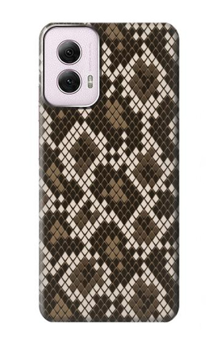 W3389 Seamless Snake Skin Pattern Graphic Hard Case and Leather Flip Case For Motorola Moto G Power 5G (2024)