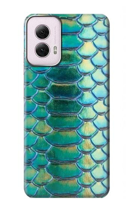 W3414 Green Snake Scale Graphic Print Hard Case and Leather Flip Case For Motorola Moto G Power 5G (2024)