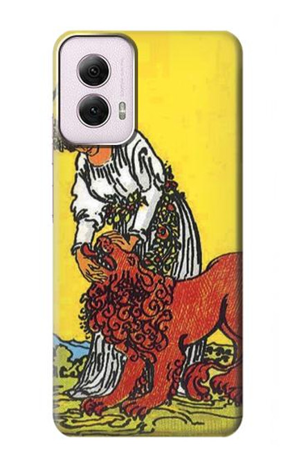 W3458 Strength Tarot Card Hard Case and Leather Flip Case For Motorola Moto G Power 5G (2024)