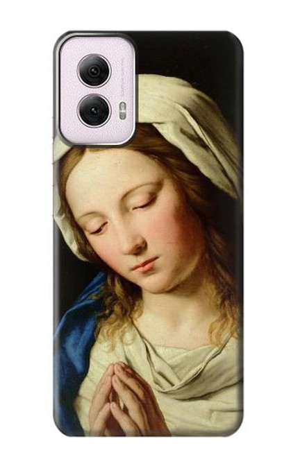 W3476 Virgin Mary Prayer Hard Case and Leather Flip Case For Motorola Moto G Power 5G (2024)