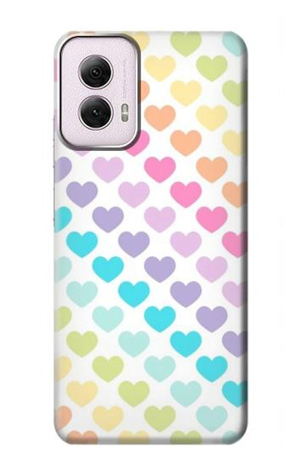 W3499 Colorful Heart Pattern Hard Case and Leather Flip Case For Motorola Moto G Power 5G (2024)