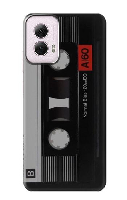 W3516 Vintage Cassette Tape Hard Case and Leather Flip Case For Motorola Moto G Power 5G (2024)