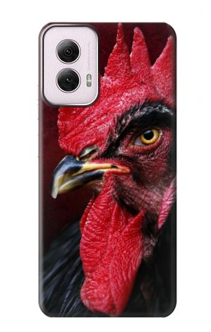 W3797 Chicken Rooster Hard Case and Leather Flip Case For Motorola Moto G Power 5G (2024)