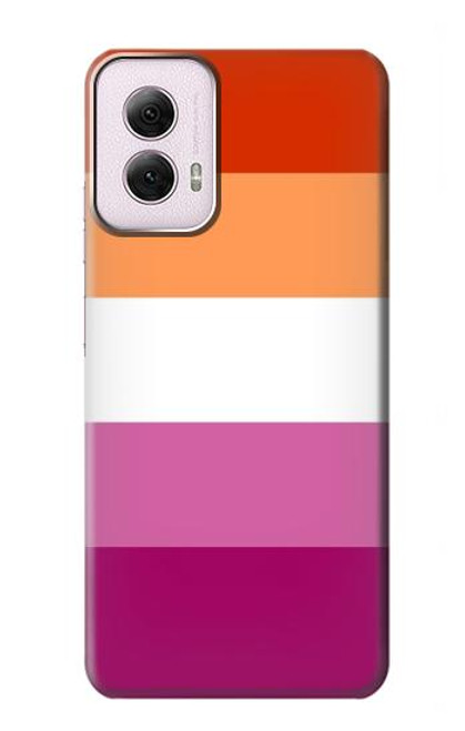 W3887 Lesbian Pride Flag Hard Case and Leather Flip Case For Motorola Moto G Power 5G (2024)