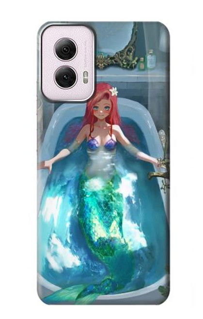 W3911 Cute Little Mermaid Aqua Spa Hard Case and Leather Flip Case For Motorola Moto G Power 5G (2024)