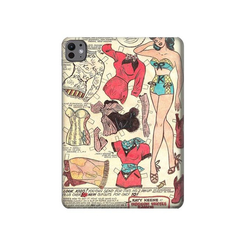 W3820 Vintage Cowgirl Fashion Paper Doll Tablet Hard Case For iPad Pro 11 (2024)