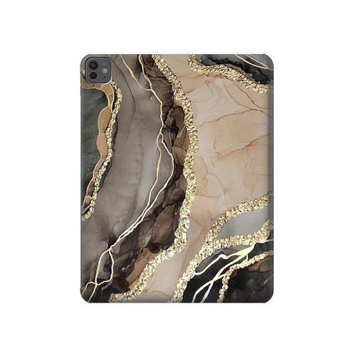 W3700 Marble Gold Graphic Printed Tablet Hard Case For iPad Pro 13 (2024)