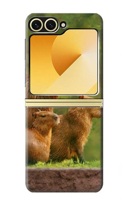 W3917 Capybara Family Giant Guinea Pig Hard Case and Leather Flip Case For Samsung Galaxy Z Flip 6