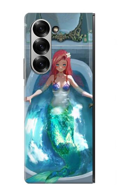 W3911 Cute Little Mermaid Aqua Spa Hard Case and Leather Flip Case For Samsung Galaxy Z Fold 6