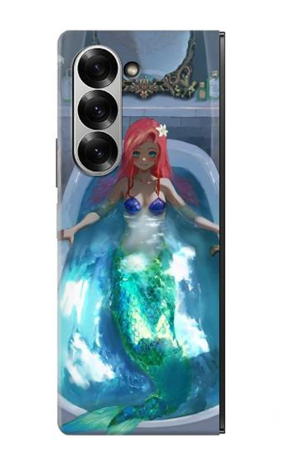 W3912 Cute Little Mermaid Aqua Spa Hard Case and Leather Flip Case For Samsung Galaxy Z Fold 6