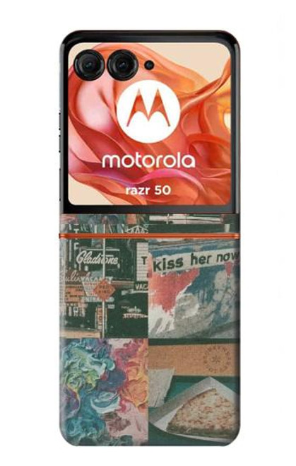 W3909 Vintage Poster Hard Case and Leather Flip Case For Motorola razr 2024, Motorola Razr 50