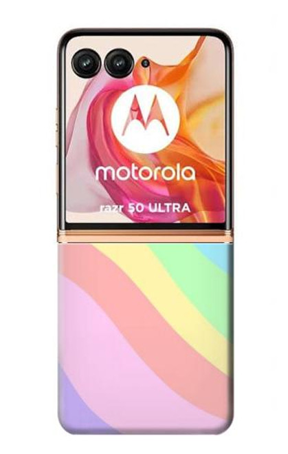 W3810 Pastel Unicorn Summer Wave Hard Case and Leather Flip Case For Motorola razr+ 2024, Motorola Razr 50 Ultra