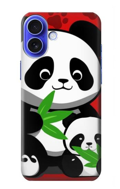 W3929 Cute Panda Eating Bamboo Hard Case and Leather Flip Case For iPhone 16