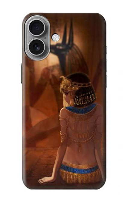 W3919 Egyptian Queen Cleopatra Anubis Hard Case and Leather Flip Case For iPhone 16 plus