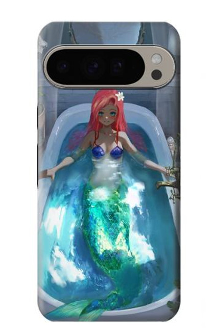 W3912 Cute Little Mermaid Aqua Spa Hard Case and Leather Flip Case For Google Pixel 9 Pro XL