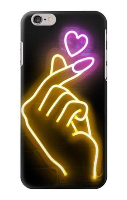 W3512 Cute Mini Heart Neon Graphic Hard Case and Leather Flip Case For iPhone 6 Plus, iPhone 6s Plus