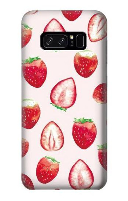 W3481 Strawberry Hard Case and Leather Flip Case For Note 8 Samsung Galaxy Note8