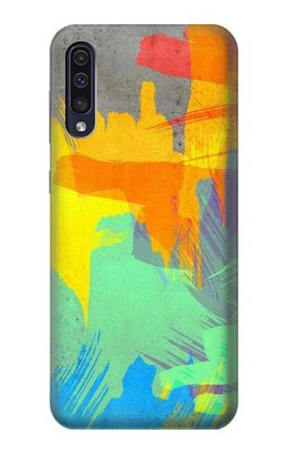 W3423 Brush Stroke Hard Case and Leather Flip Case For Samsung Galaxy A50