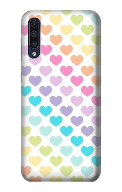 W3499 Colorful Heart Pattern Hard Case and Leather Flip Case For Samsung Galaxy A50