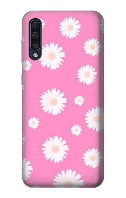 W3500 Pink Floral Pattern Hard Case and Leather Flip Case For Samsung Galaxy A50