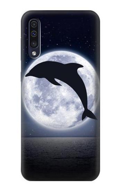 W3510 Dolphin Moon Night Hard Case and Leather Flip Case For Samsung Galaxy A50