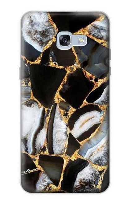 W3419 Gold Marble Graphic Print Hard Case and Leather Flip Case For Samsung Galaxy A5 (2017)