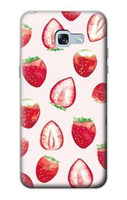 W3481 Strawberry Hard Case and Leather Flip Case For Samsung Galaxy A5 (2017)