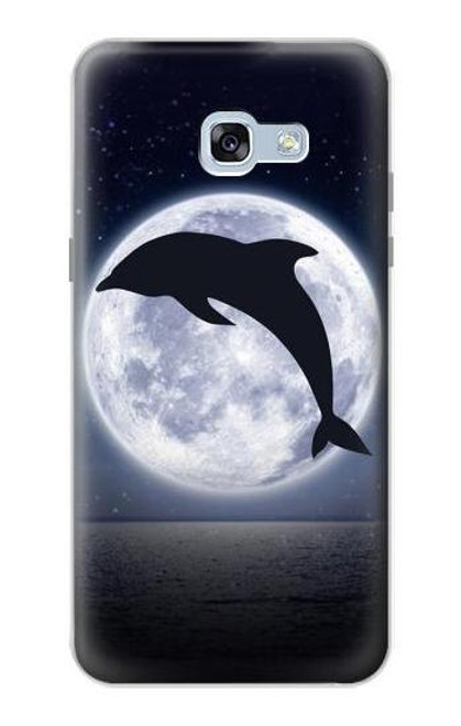 W3510 Dolphin Moon Night Hard Case and Leather Flip Case For Samsung Galaxy A5 (2017)