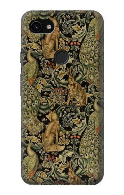 W3661 William Morris Forest Velvet Hard Case and Leather Flip Case For Google Pixel 3a XL