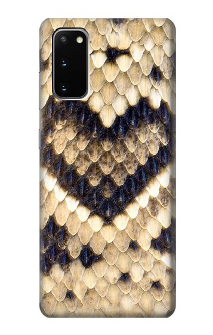 W3417 Diamond Rattle Snake Graphic Print Hard Case and Leather Flip Case For Samsung Galaxy S20