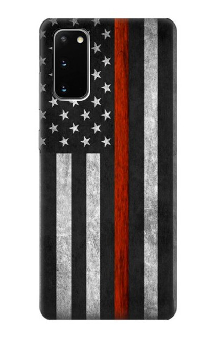 W3472 Firefighter Thin Red Line Flag Hard Case and Leather Flip Case For Samsung Galaxy S20