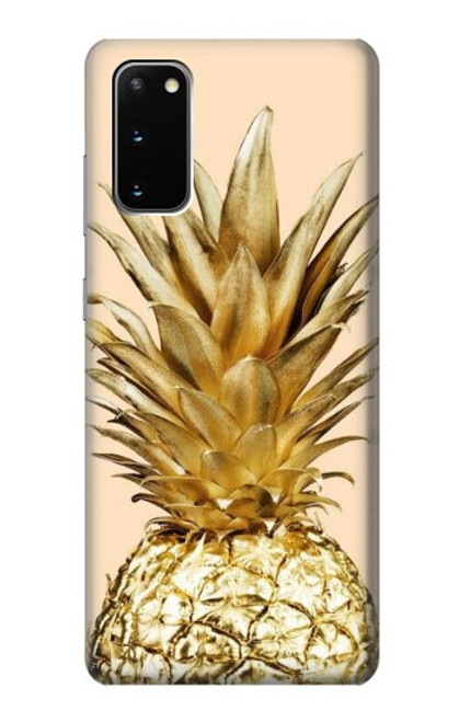 W3490 Gold Pineapple Hard Case and Leather Flip Case For Samsung Galaxy S20