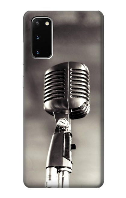 W3495 Vintage Microphone Hard Case and Leather Flip Case For Samsung Galaxy S20