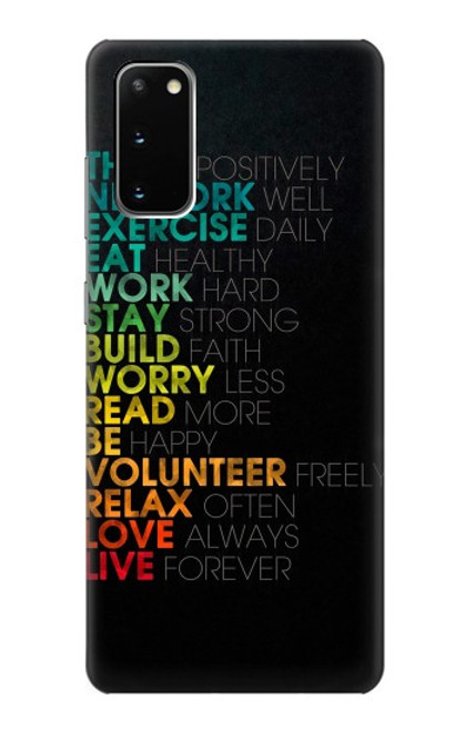 W3523 Think Positive Words Quotes Hard Case and Leather Flip Case For Samsung Galaxy S20