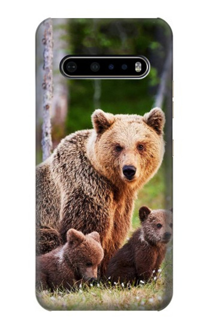 W3558 Bear Family Hard Case and Leather Flip Case For LG V60 ThinQ 5G