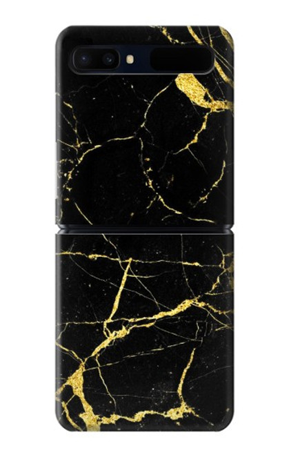 W2896 Gold Marble Graphic Printed Hard Case For Samsung Galaxy Z Flip 5G