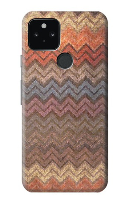 W3752 Zigzag Fabric Pattern Graphic Printed Hard Case and Leather Flip Case For Google Pixel 5