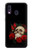 W3753 Dark Gothic Goth Skull Roses Hard Case and Leather Flip Case For Samsung Galaxy A40