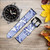 CA0435 Willow Pattern Graphic Silicone & Leather Smart Watch Band Strap For Wristwatch Smartwatch