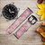 CA0465 Pink Marble Texture Silicone & Leather Smart Watch Band Strap For Wristwatch Smartwatch