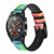 CA0520 Colorful Watercolor Silicone & Leather Smart Watch Band Strap For Wristwatch Smartwatch