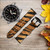 CA0528 Tiger Stripes Graphic Printed Silicone & Leather Smart Watch Band Strap For Wristwatch Smartwatch