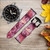 CA0559 Pink Marble Graphic Printed Silicone & Leather Smart Watch Band Strap For Wristwatch Smartwatch