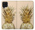 W3490 Gold Pineapple Hard Case and Leather Flip Case For Samsung Galaxy A22 4G