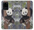 W3793 Cute Baby Panda Snow Painting Hard Case and Leather Flip Case For Samsung Galaxy S20 Ultra