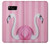 W3805 Flamingo Pink Pastel Hard Case and Leather Flip Case For Samsung Galaxy S8 Plus