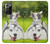 W3795 Grumpy Kitten Cat Playful Siberian Husky Dog Paint Hard Case and Leather Flip Case For Samsung Galaxy Note 20 Ultra, Ultra 5G