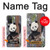 W3793 Cute Baby Panda Snow Painting Hard Case and Leather Flip Case For Samsung Galaxy A03S