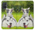 W3795 Grumpy Kitten Cat Playful Siberian Husky Dog Paint Hard Case and Leather Flip Case For Samsung Galaxy A71